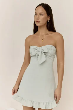 Vacation Dresses|Date Night Dresses>Hello Molly Palm Tree Dreaming Mini Dress Sage