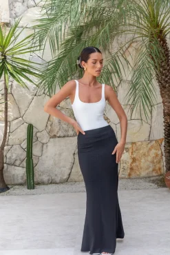 Skirts|Skirt And Top Sets>Hello Molly Palm Tree Paradise Maxi Skirt Black