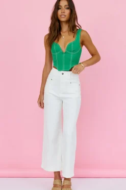 Pants>Paper Heart Rollin Cord Jeans White