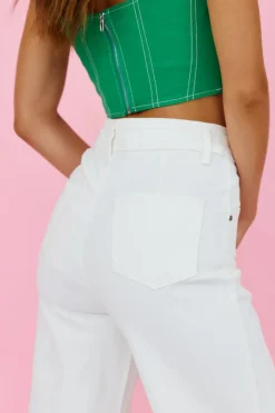 Pants>Paper Heart Rollin Cord Jeans White