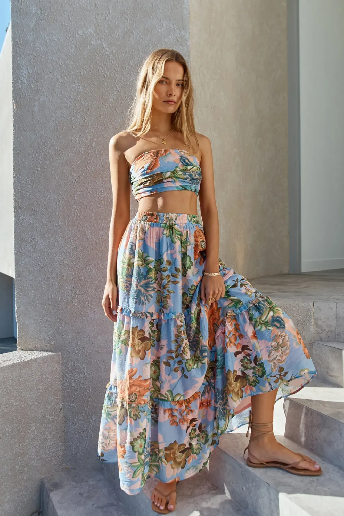 Strapless|Cropped>Hello Molly Parisian Escape Bandeau Top Floral