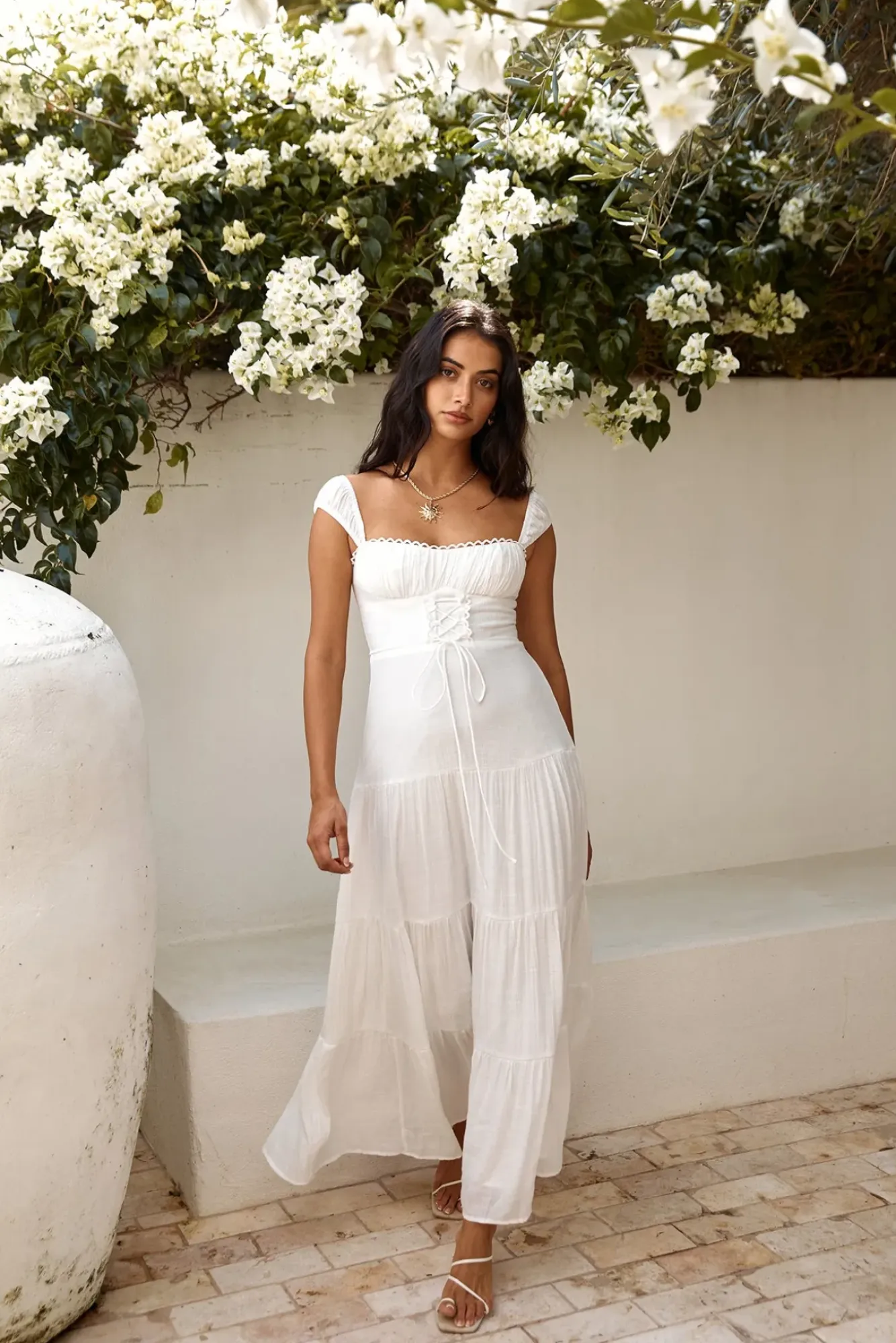 Vacation Dresses|Brunch Dresses>Hello Molly Party Favour Maxi Dress White