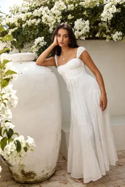 Vacation Dresses|Brunch Dresses>Hello Molly Party Favour Maxi Dress White
