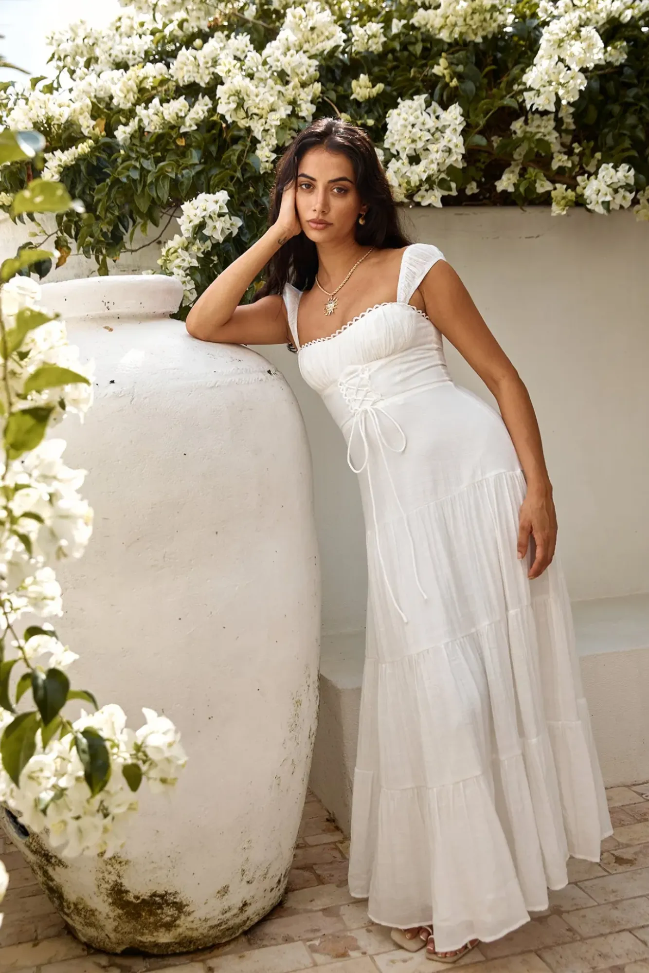 Vacation Dresses|Brunch Dresses>Hello Molly Party Favour Maxi Dress White