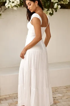 Vacation Dresses|Brunch Dresses>Hello Molly Party Favour Maxi Dress White