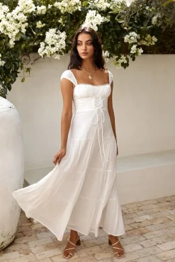 Vacation Dresses|Brunch Dresses>Hello Molly Party Favour Maxi Dress White