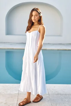 Cocktail Dresses|Vacation Dresses>Hello Molly Party Invites Midi Dress White