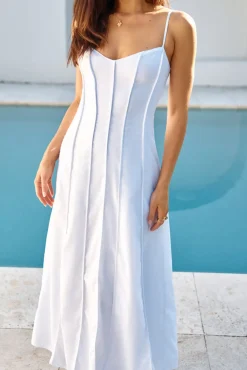 Cocktail Dresses|Vacation Dresses>Hello Molly Party Invites Midi Dress White