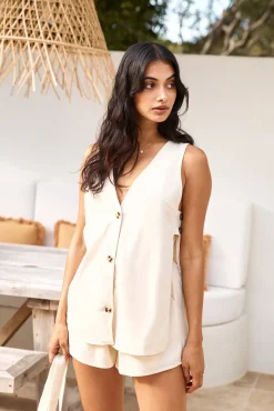 Two-Piece Shorts Set>Hello Molly Passing By Set Beige