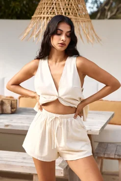 Two-Piece Shorts Set>Hello Molly Passing By Set Beige