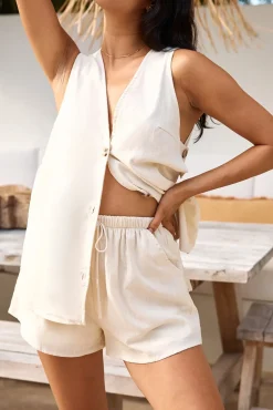 Two-Piece Shorts Set>Hello Molly Passing By Set Beige