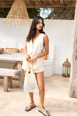 Two-Piece Shorts Set>Hello Molly Passing By Set Beige