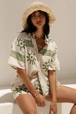 Two-Piece Shorts Set>Hello Molly Passing Mangroves Set Green