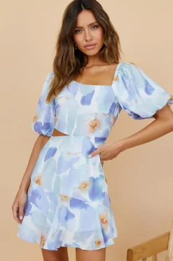 Spring Break Dresses|Floral Dresses>Hello Molly Peaceful Encounters Dress Blue