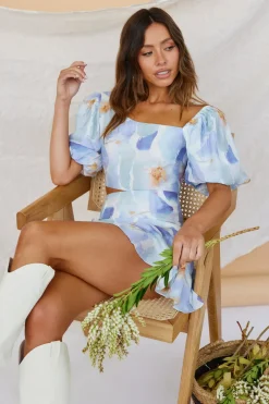 Spring Break Dresses|Floral Dresses>Hello Molly Peaceful Encounters Dress Blue