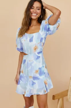 Spring Break Dresses|Floral Dresses>Hello Molly Peaceful Encounters Dress Blue