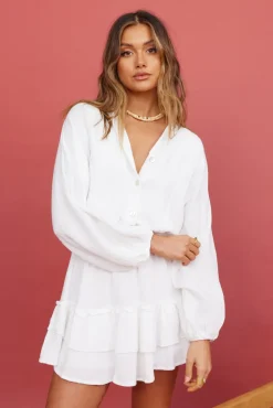 Spring Break Dresses|Casual Dresses>Hello Molly Peach Sunsets Dress White