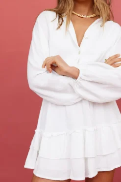 Spring Break Dresses|Casual Dresses>Hello Molly Peach Sunsets Dress White