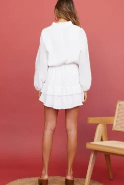 Spring Break Dresses|Casual Dresses>Hello Molly Peach Sunsets Dress White