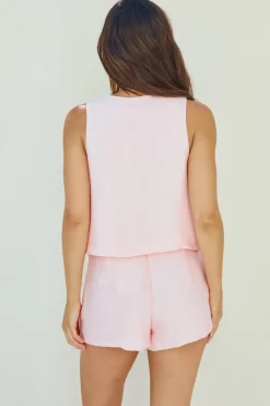 Shorts|Two-Piece Shorts Set>Hello Molly Pearlescent Jewels Shorts Pink