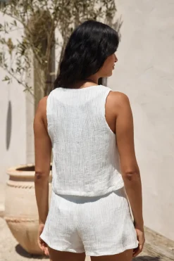 Shorts>Hello Molly Pearlescent Jewels Shorts White