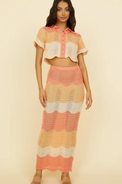 Skirts|Skirt And Top Sets>Hello Molly Penelope Maxi Skirt Orange