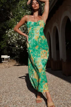 Wedding Guest Dresses|Cocktail Dresses>Hello Molly Peony Pillow Maxi Dress Green