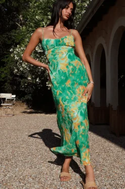 Wedding Guest Dresses|Cocktail Dresses>Hello Molly Peony Pillow Maxi Dress Green