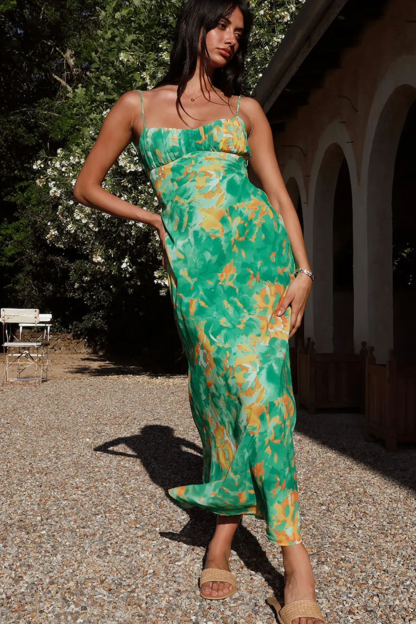Wedding Guest Dresses|Cocktail Dresses>Hello Molly Peony Pillow Maxi Dress Green