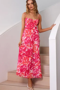 Vacation Dresses|Spring Break Dresses>Hello Molly Peony Pillow Maxi Dress Pink