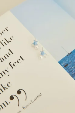 Earrings>Hello Molly Petite Starfish Earrings Blue