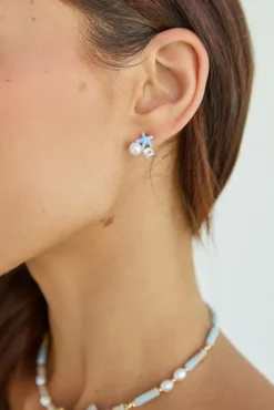 Earrings>Hello Molly Petite Starfish Earrings Blue