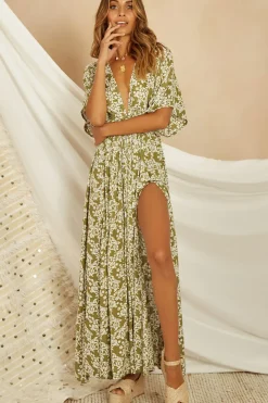 Spring Break Dresses|Bump Friendly>Hello Molly Phoenix Maxi Dress Green