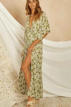 Spring Break Dresses|Bump Friendly>Hello Molly Phoenix Maxi Dress Green