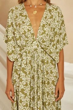 Spring Break Dresses|Bump Friendly>Hello Molly Phoenix Maxi Dress Green