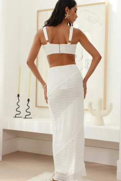 Cropped>Hello Molly Picnic On The Beach Crop Top White