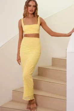 Skirts|Skirt And Top Sets>Hello Molly Picnic On The Beach Maxi Skirt Yellow