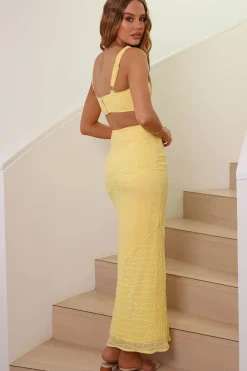 Skirts|Skirt And Top Sets>Hello Molly Picnic On The Beach Maxi Skirt Yellow