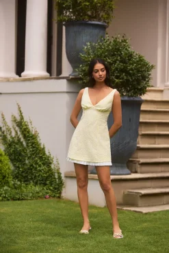 Vacation Dresses|Date Night Dresses>Hello Molly Picnic Perfect Mini Dress Yellow
