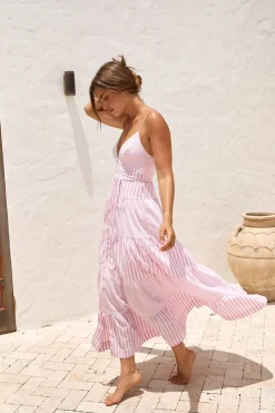 Vacation Dresses|Spring Break Dresses>Hello Molly Picnic Season Maxi Dress Pink