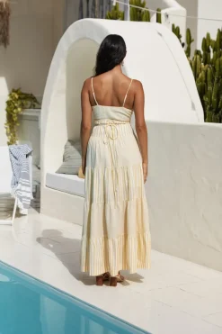 Spring Break Dresses|Brunch Dresses>Hello Molly Picnic Season Maxi Dress Yellow