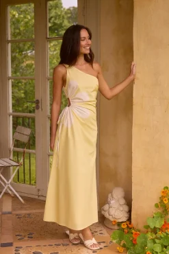 Wedding Guest Dresses|Cocktail Dresses>Hello Molly Pina Colada One Shoulder Maxi Dress