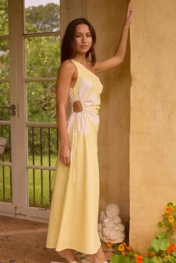 Wedding Guest Dresses|Cocktail Dresses>Hello Molly Pina Colada One Shoulder Maxi Dress