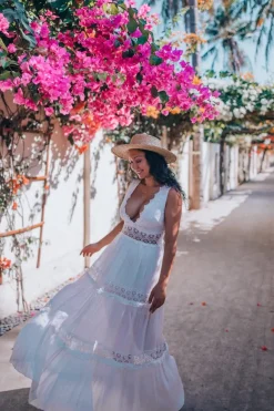 Spring Break Dresses|Bump Friendly>Hello Molly Playing Games Maxi Dress White