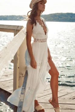 Spring Break Dresses|Bump Friendly>Hello Molly Playing Games Maxi Dress White