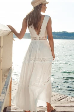 Spring Break Dresses|Bump Friendly>Hello Molly Playing Games Maxi Dress White