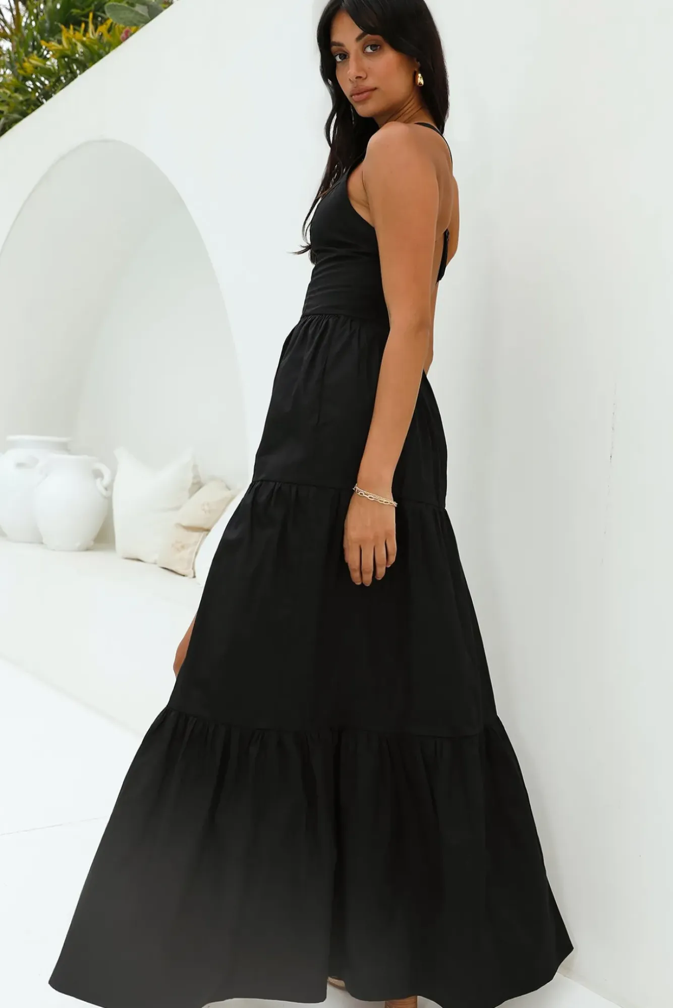Cocktail Dresses|Vacation Dresses>Hello Molly Polished Beauty Maxi Dress Black