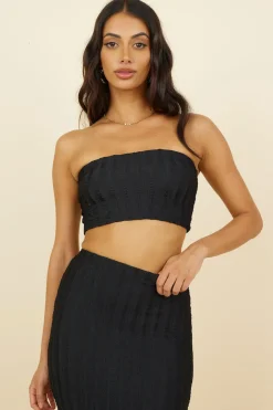 Cropped>Hello Molly Poolside Adventure Crop Top Black
