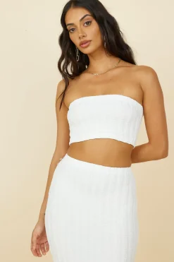 Cropped>Hello Molly Poolside Adventure Crop Top White