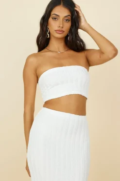 Cropped>Hello Molly Poolside Adventure Crop Top White